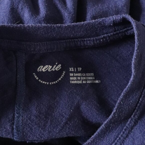 Aerie Women's Blue XS Slouchy Oversized Lightweight Cotton Relaxed T-Shirt‎ Top - Picture 9 of 12